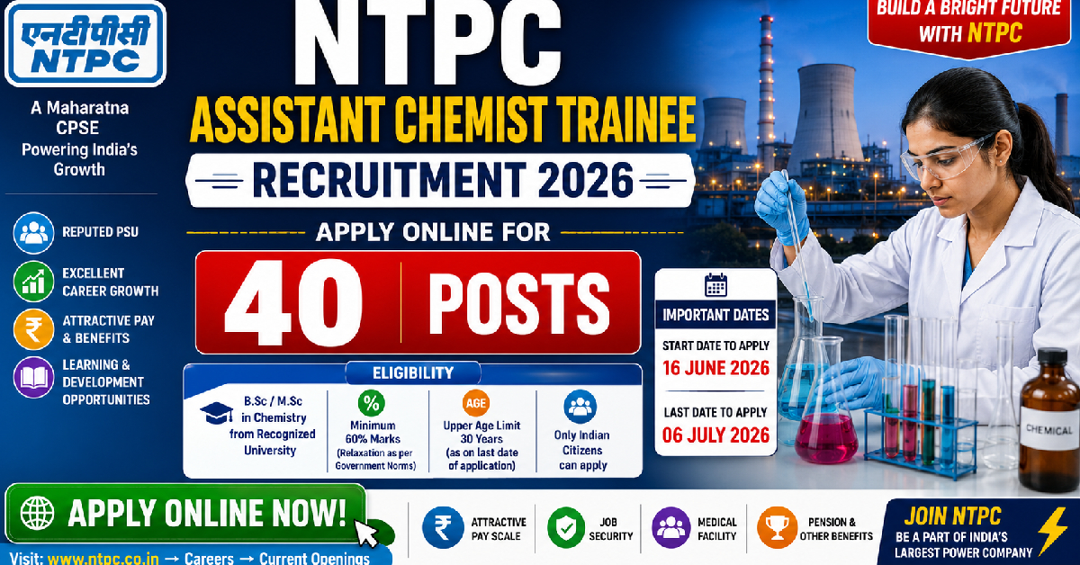 NTPC Assistant Chemist Trainee Recruitment 2026